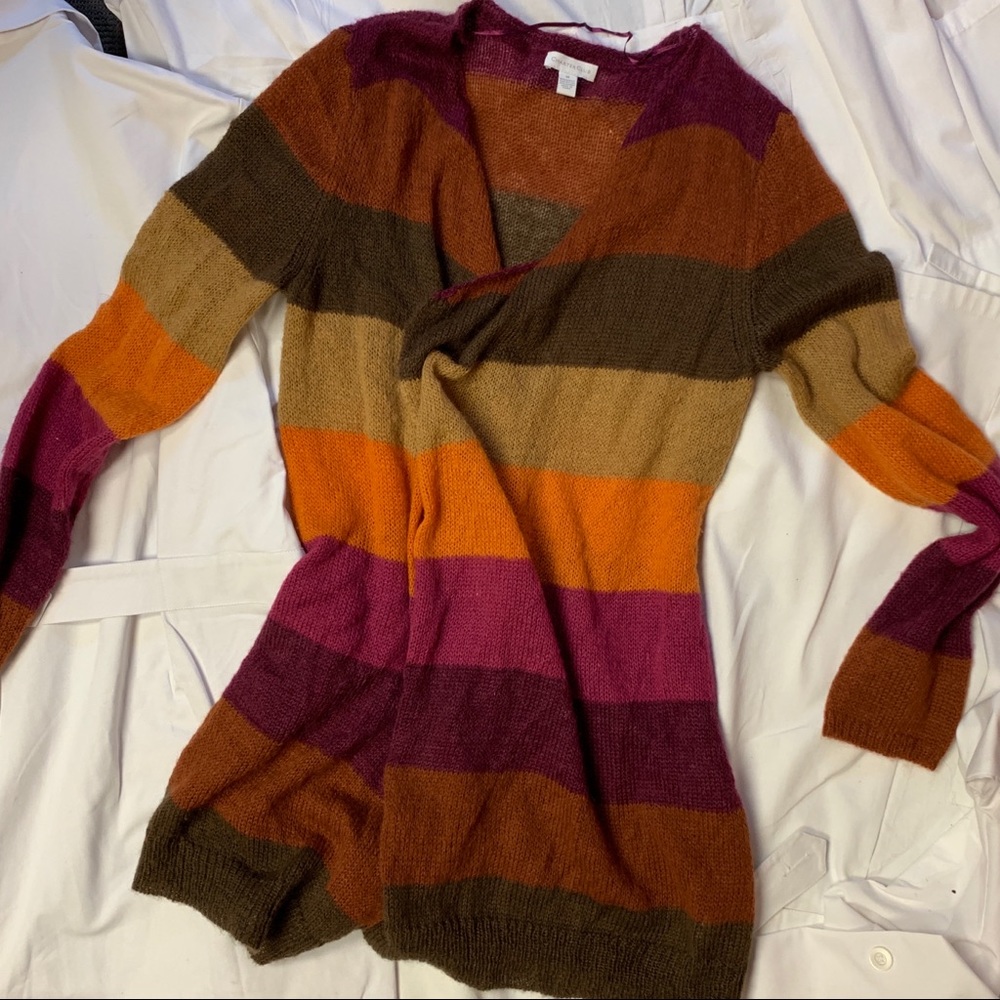 Cardigan sweater, somewhat fuzzy